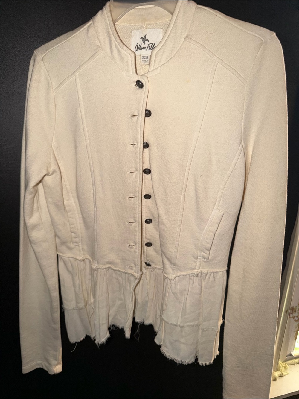 Cream Button-Front jacket